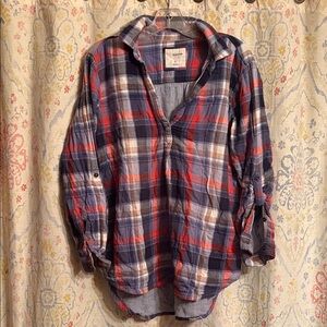 Sonoma Plaid Button-Down in Red, Navy, White and Gray